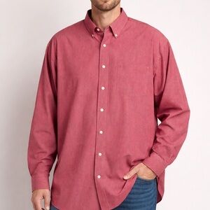 Izod Men's Button-Down Shirt in Rose Red